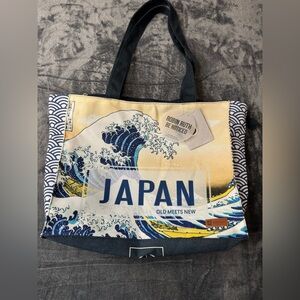 Robin Ruth Japan Wave Tote - Blue and Yellow. (NWT)